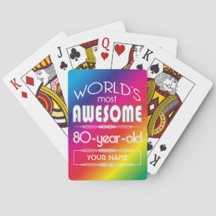 Jeu De Cartes 80e anniversaire Mondes meilleur arc-en-ciel fabul