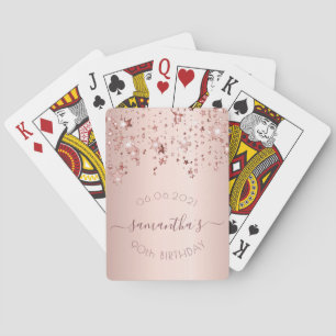 Jeu De Cartes 90e anniversaire rose étoiles rose or