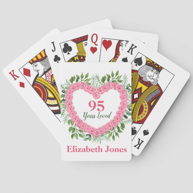 Jeu De Cartes 95 Ans Aimés 95ème Anniversaire Jouer Cartes (dos)