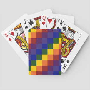 Jeu De Cartes à damiers arc-en-ciel