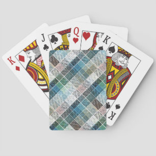 Jeu De Cartes à damiers, tartan, plaid, classique, bleu, blanc
