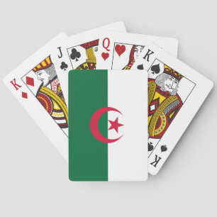 Jeu de cartes à jouer avec le drapeau de l'Algérie