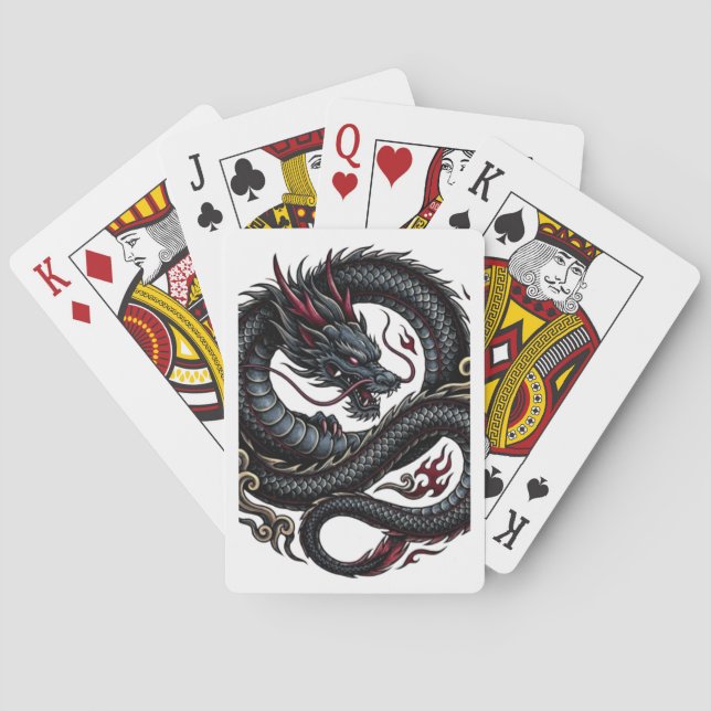 Jeu de Cartes à Jouer Dragon Design – Tatouage Coo (dos)