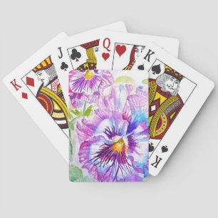 Jeu de Cartes à Jouer Fleur de Pensée Violette Aqu
