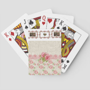 Jeu de cartes à jouer floral