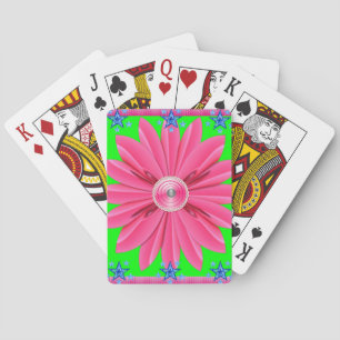 Jeu de cartes à jouer floral