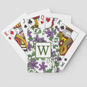 Jeu de cartes à motif floral Fleur Violette