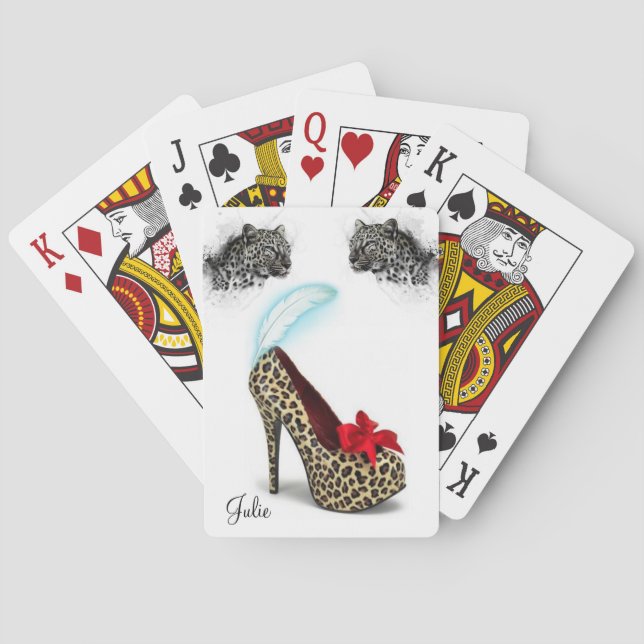Jeu de Cartes à Talons Léopard (dos)