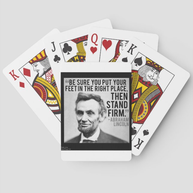Jeu De Cartes Abe Lincoln & Citation "Stand Firm" (dos)
