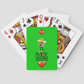 Jeu De Cartes Abeille ma Saint Valentin, en jouant aux cartes.