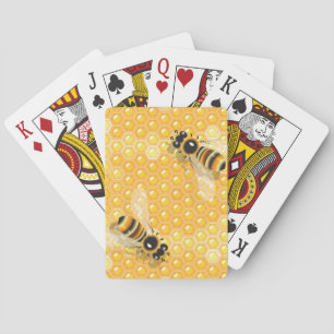 Jeu De Cartes Abeilles sur des cartes de jeu de nids d'abeilles