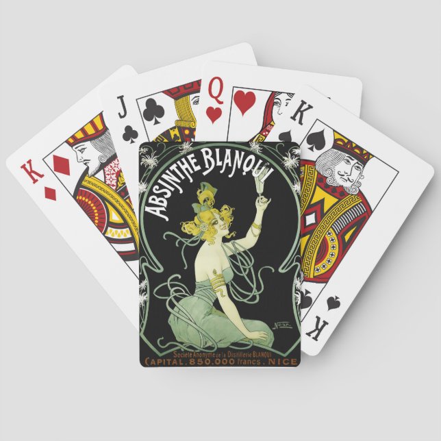 Jeu De Cartes Absinthe Art Nouveau vintage par Nver (dos)