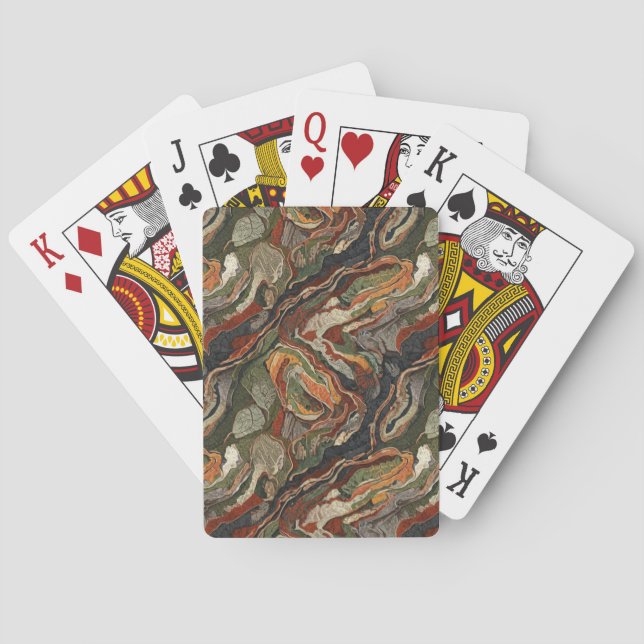 Jeu De Cartes Abstract Earth Tone Swirl Pattern (dos)