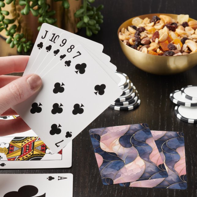 Jeu De Cartes Abstrait bleu chic (In Situ)