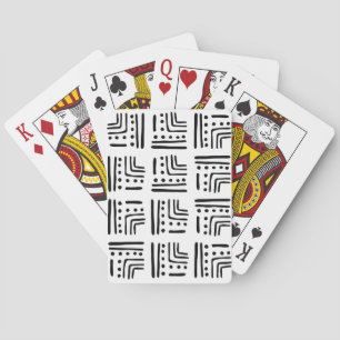 Jeu De Cartes Abstrait minimal moderne Motif tribal noir blanc