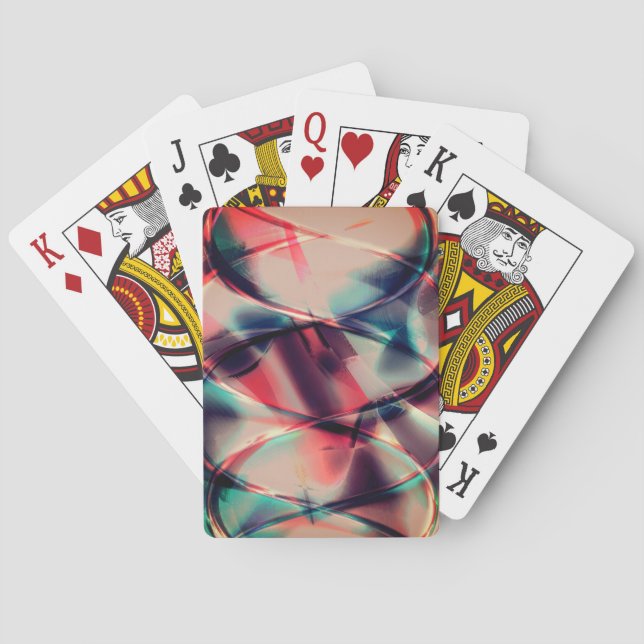 Jeu De Cartes Abstraits cerceaux sur jaune rouge et bleu arrière (dos)