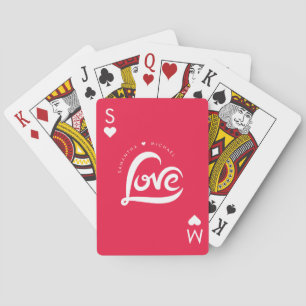 Jeu De Cartes Ace des Coeurs Initiales Valentines Day