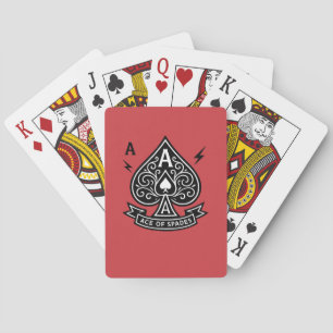 Jeu De Cartes Ace stylisée de pique — Emblème vectoriel Art déco