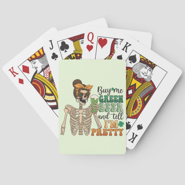 Jeu De Cartes Acheter Me Bière Verte - Squelette | Saint Patrick (dos)