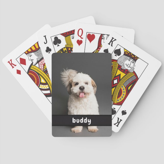 Jeu De Cartes Add Your Pet Photo and Name Classic Playing Cards (dos)