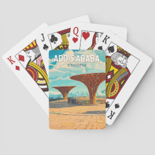 Jeu De Cartes Addis-Abeba Éthiopie Voyage Art Vintage