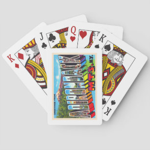 Jeu De Cartes Adirondacks New York Vintage grande lettre carte p