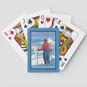 Jeu De Cartes Admirer de skieur - passage de Snoqualmie,