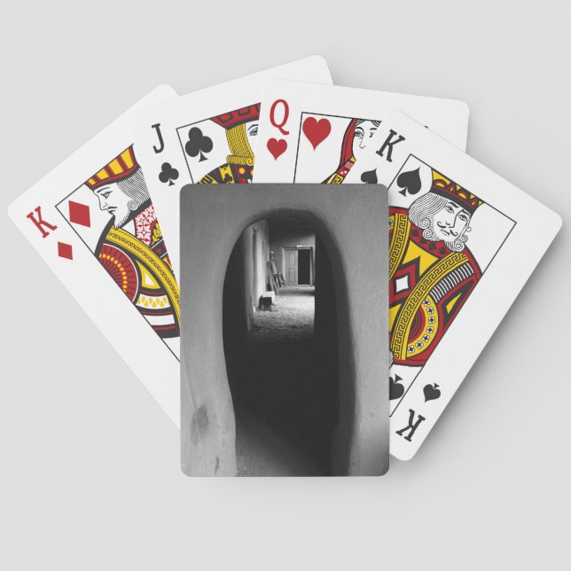 Jeu De Cartes Adobe Doorway Architecture Photographie noir et bl (dos)