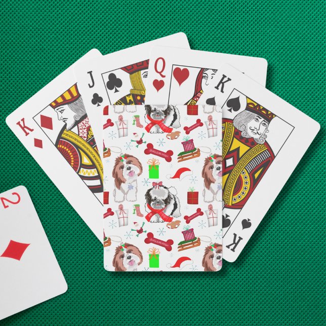 Jeu De Cartes Adorable Chih Tzu Motif de Noël (Créateur téléchargé)