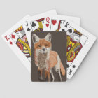 Adorable Red Fox peinture Jouer Cartes