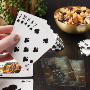 Jeu De Cartes Affenpinscher équitation moto Halloween effrayant