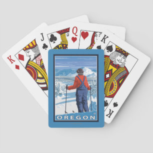 Jeu De Cartes Affiche admirative de Vintage voyage de skieur