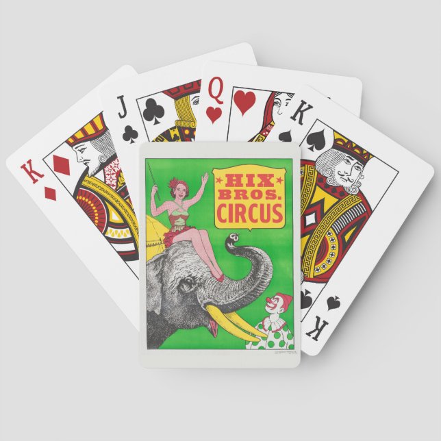 Jeu De Cartes Affiche De Cirque Montrant Une Femme Et Un Éléphan (dos)
