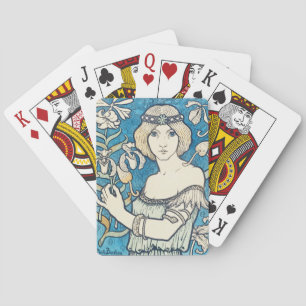 Jeu De Cartes Affiche de femme Art Nouveau vintage impression fl