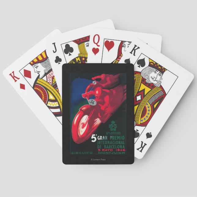 Jeu De Cartes Affiche de moto de Premio Internat'l de mamie 5 (dos)