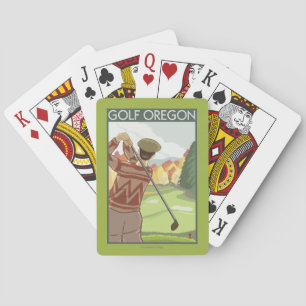 Jeu De Cartes Affiche de Vintage voyage de scène d'OregonGolf