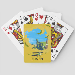 Jeu De Cartes Affiche de voyage carte de Funen, Danemark