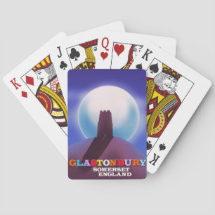 Jeu De Cartes Affiche de voyage de Glastonbury Tor Somerset