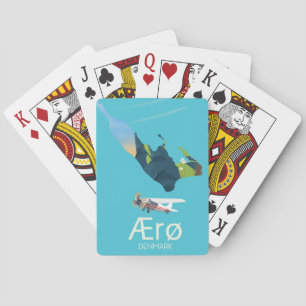 Jeu De Cartes Affiche de voyage de la carte de Ærø, Danemark