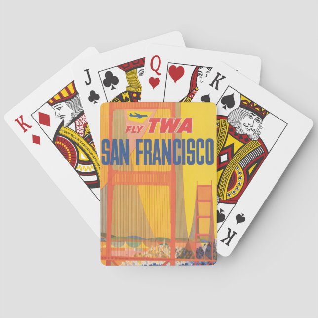 Jeu De Cartes Affiche De Voyage Pour Vol Twa À San Francisco (dos)