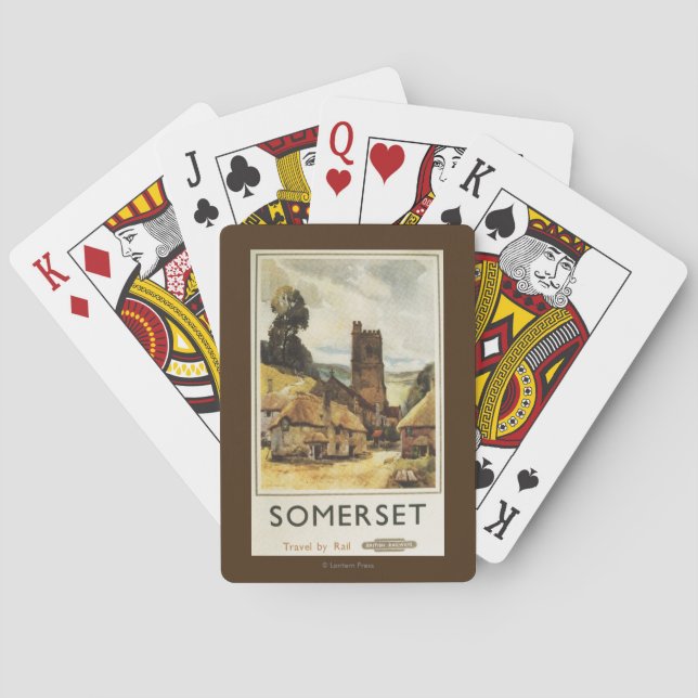 Jeu De Cartes Affiche ferroviaire britannique de scène (dos)