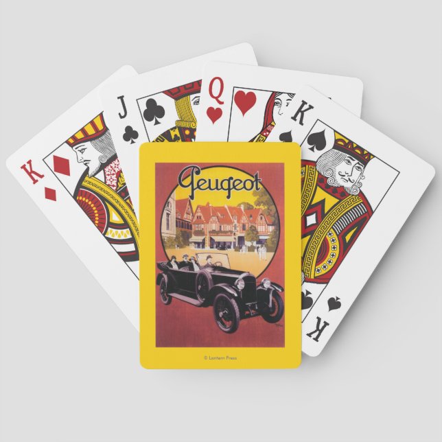 Jeu De Cartes Affiche promotionnelle d'automobile de Peugeot (dos)