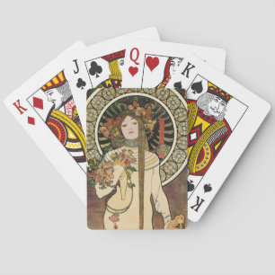 Jeu De Cartes Affiche vintage Alfonse Mucha Trappistine Nouveau