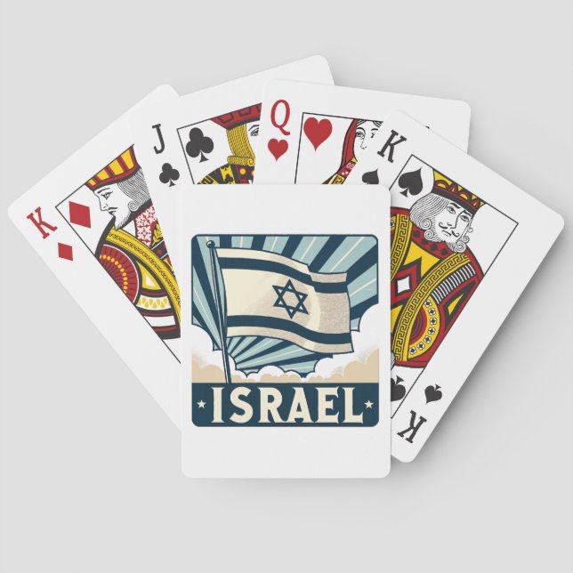Jeu De Cartes Affiche Vintage voyage d'Israël (dos)