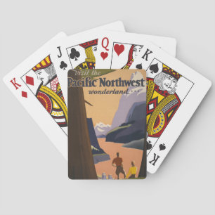 Jeu De Cartes Affiche Vintage voyage Vue Montagne