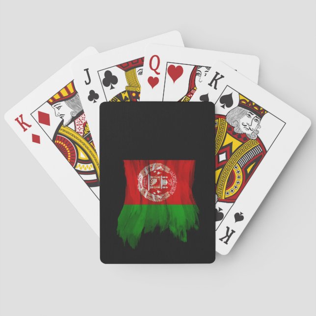 Jeu De Cartes Afghanistan flag brush stroke (dos)