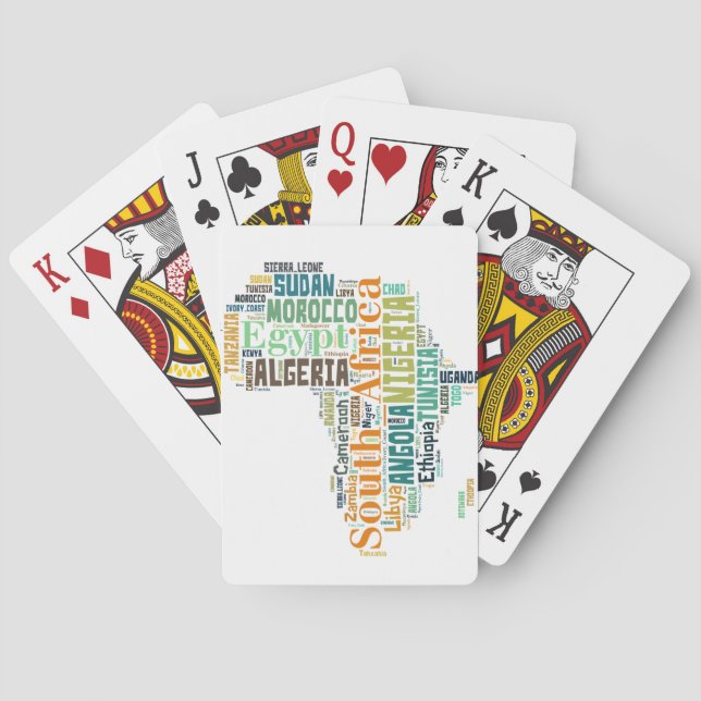 Jeu De Cartes Afrique Word Art (dos)