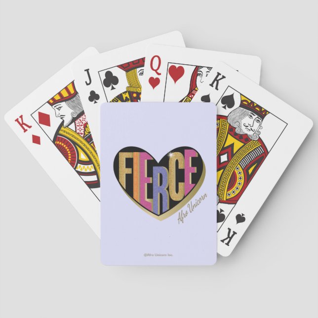 Jeu De Cartes Afro Unicorn Fierce Coeur Design Jouer Cartes (dos)