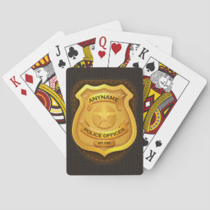 Jeu De Cartes Agent de police personnalisé Sheriff Cop NAME Badg