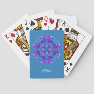 Jeu De Cartes AIDEN ~ ÉPATANT ! Dessin violet, aqua et blanc